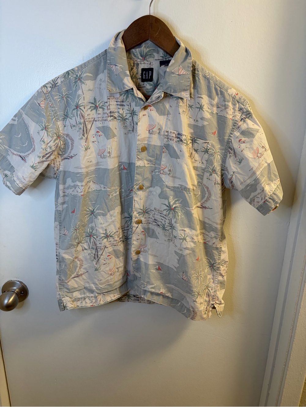 Vintage GAP Hawaiian Shirt Men’s M Tropical Beach Resort Aloha 100% Cotton